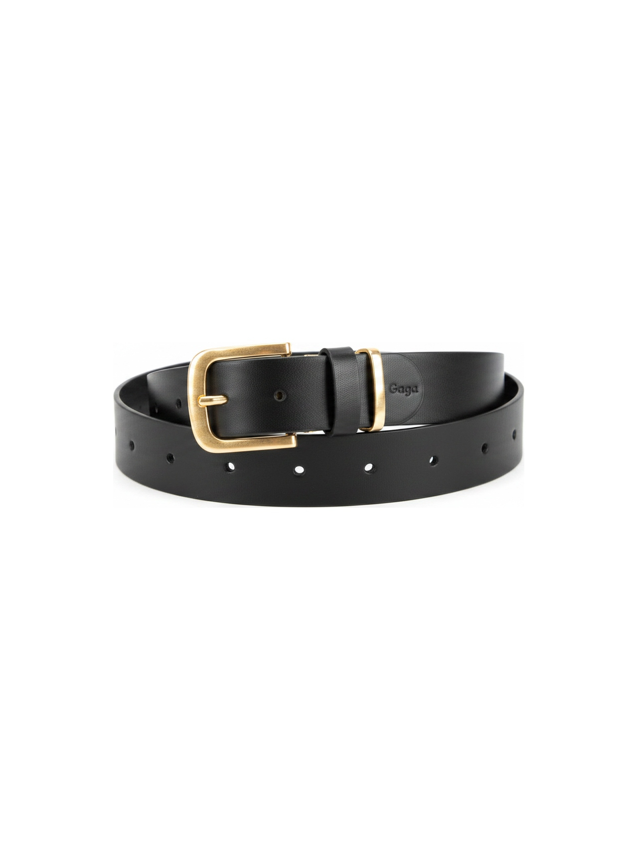 Classic Black Belt with Gold Buckle photo 1