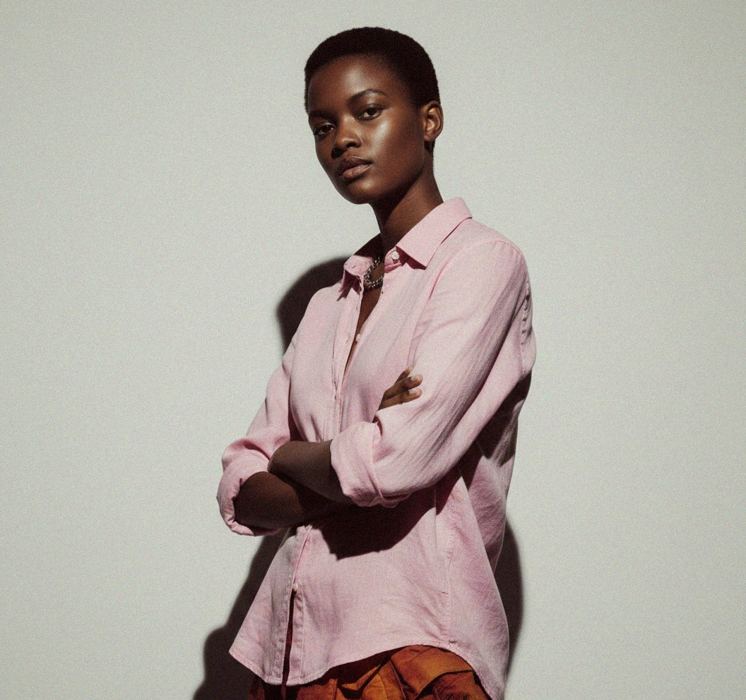 Relaxed Pink Linen-Blend Button-Up Shirt photo 3