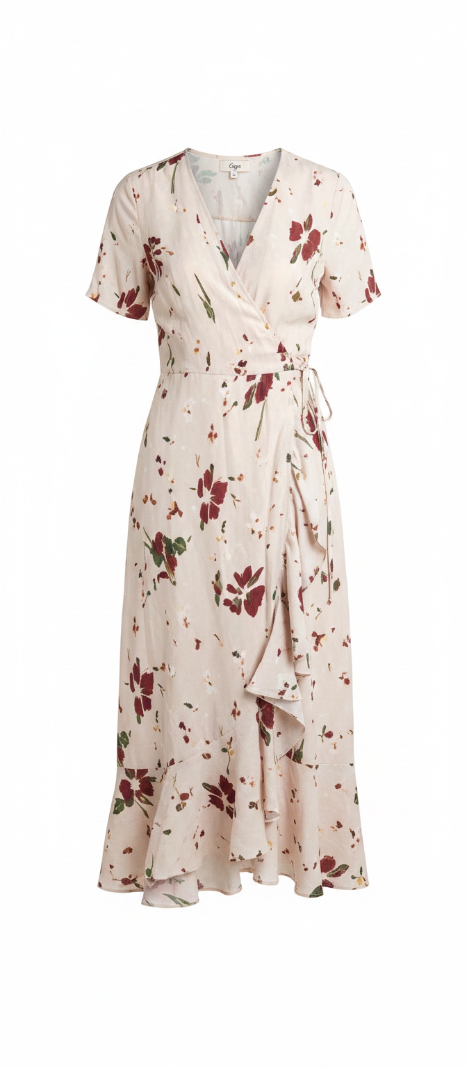 Elegant Floral Print Midi Dress photo 1