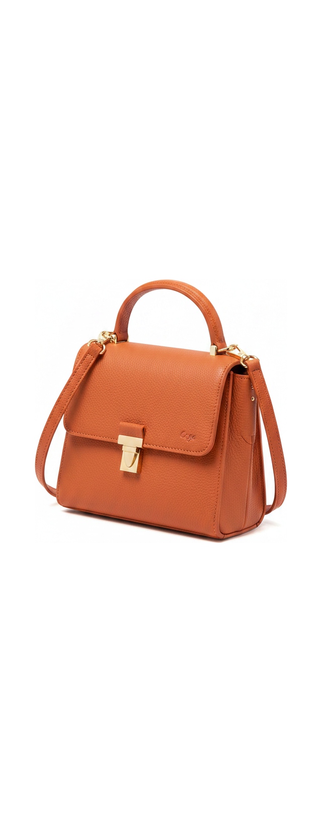 Chic Orange Structured Crossbody Bag with Top Handle photo 1