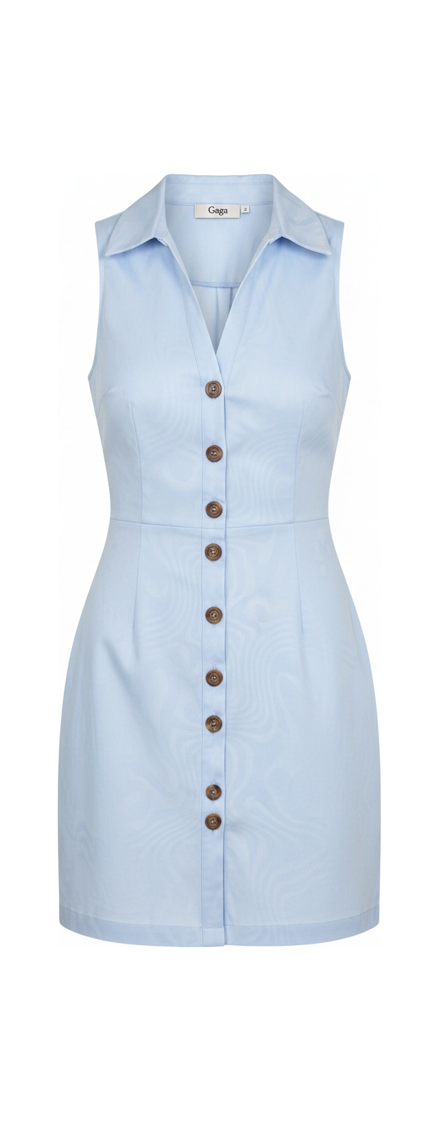 Sleeveless Collared Button-Down Mini Dress photo 1
