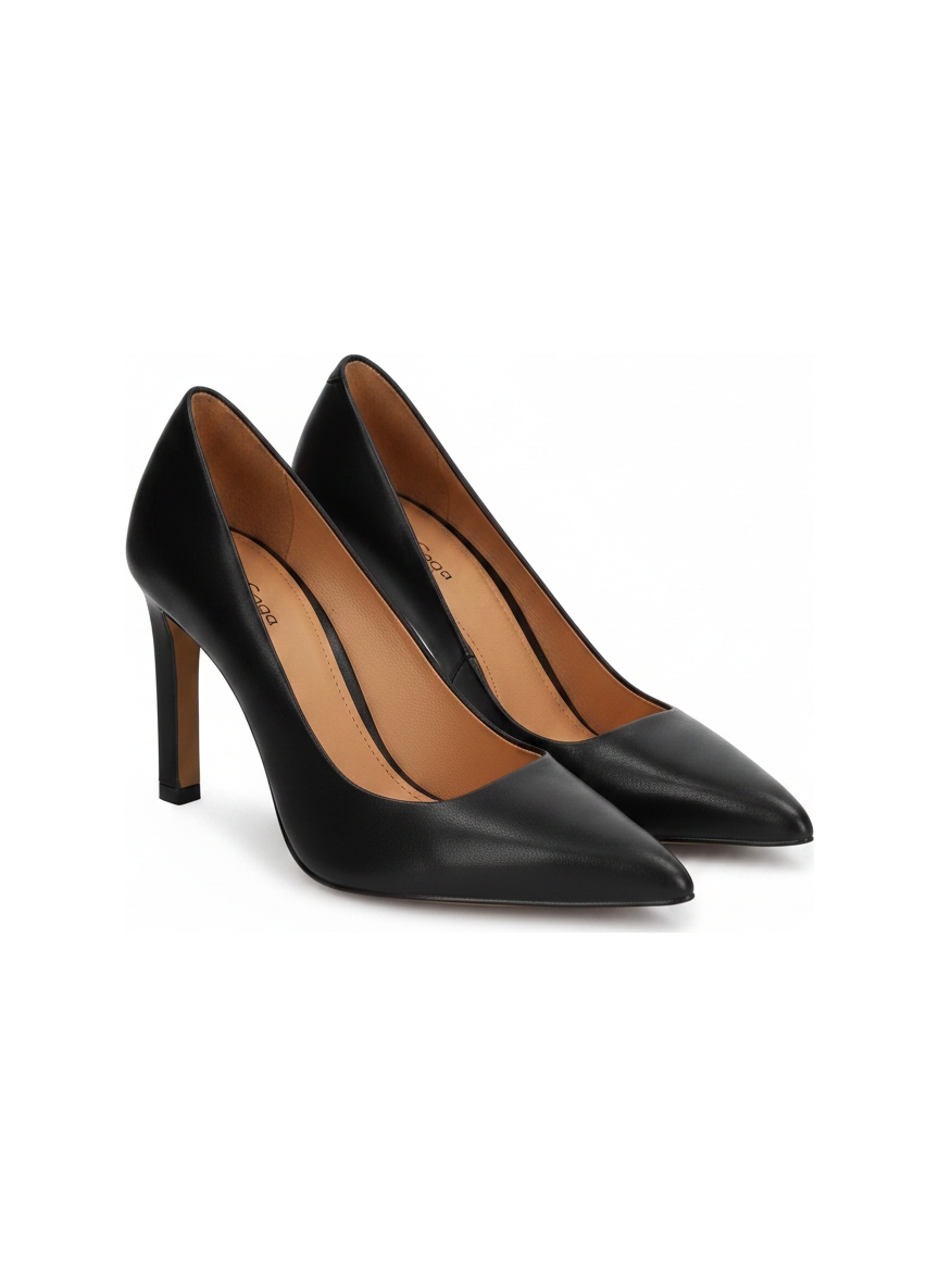 Classic Black Leather Pointed-Toe Pumps photo 1