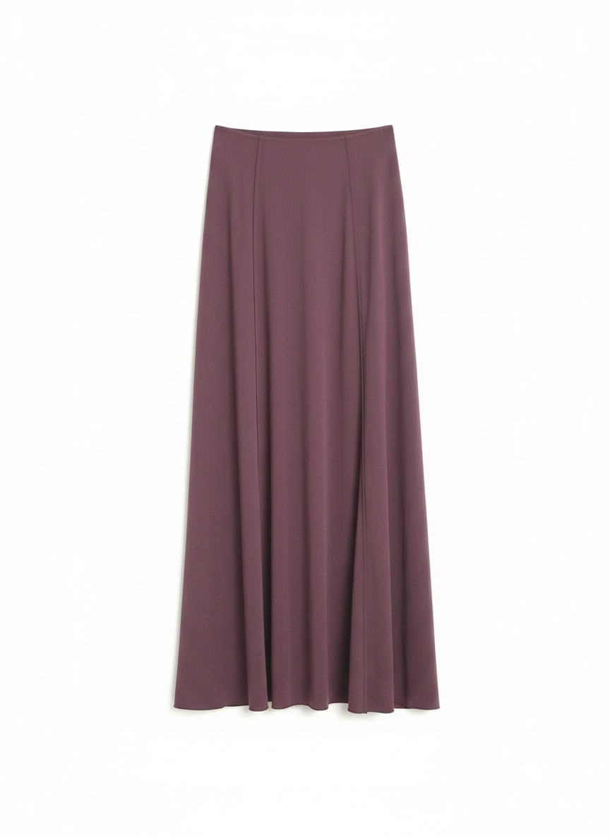 Plum Maxi Skirt with Flowing Silhouette photo 1