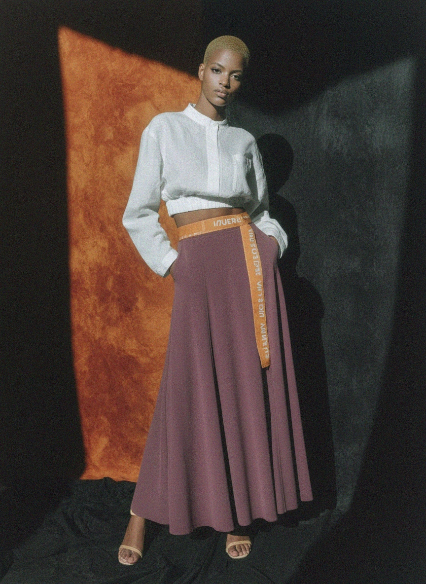 Plum Maxi Skirt with Flowing Silhouette photo 3
