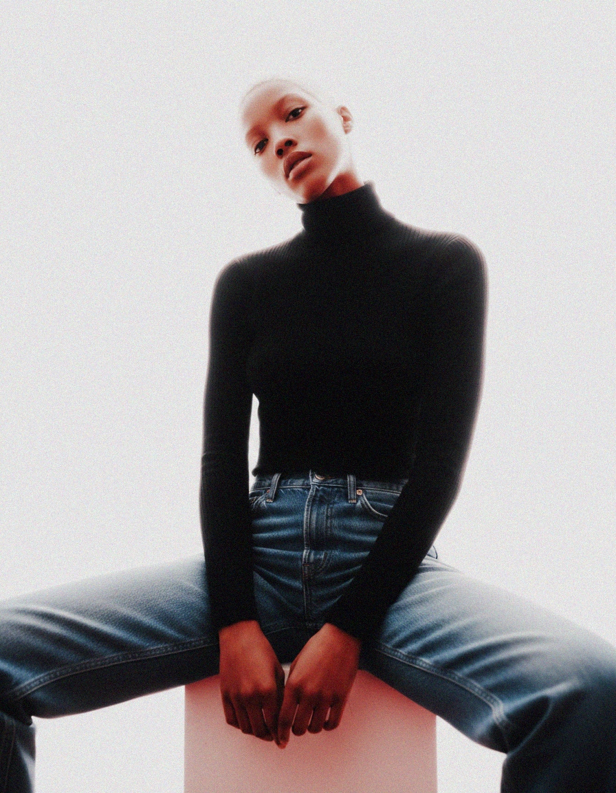 Classic High-Waisted Blue Denim Jeans photo 2