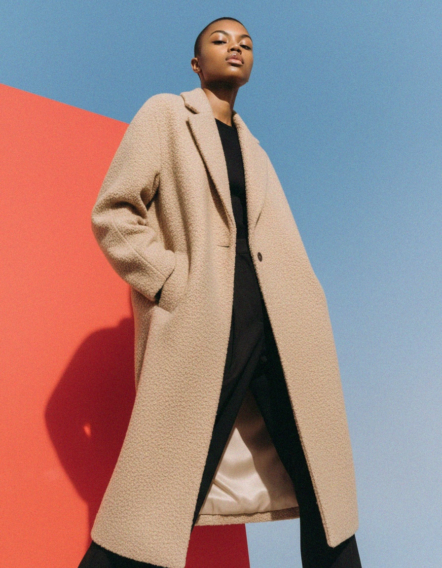 Elegant Textured Long Coat photo 4