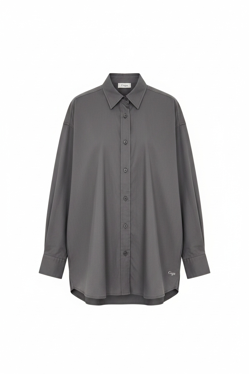 Oversized Button-Down Collared Shirt photo 1