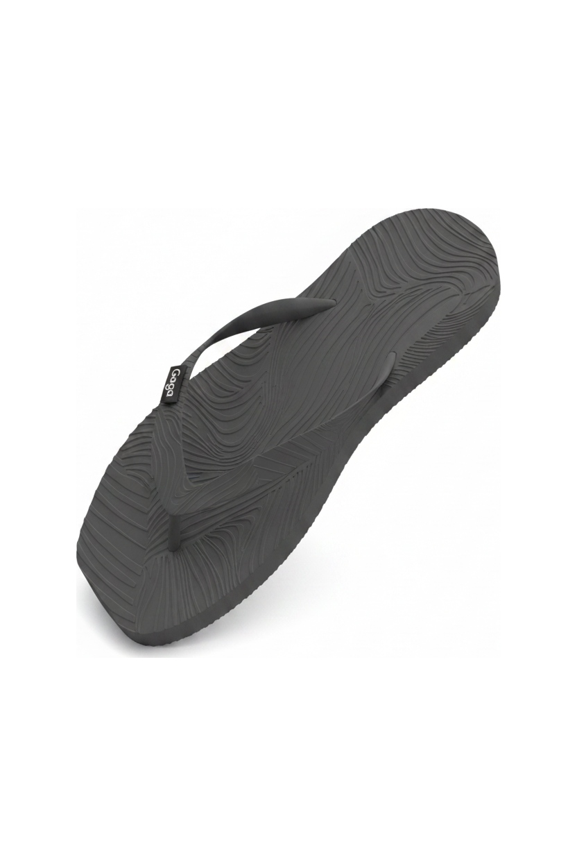 SLEEPERS Dark Grey Textured Comfort Flip-Flops photo 1