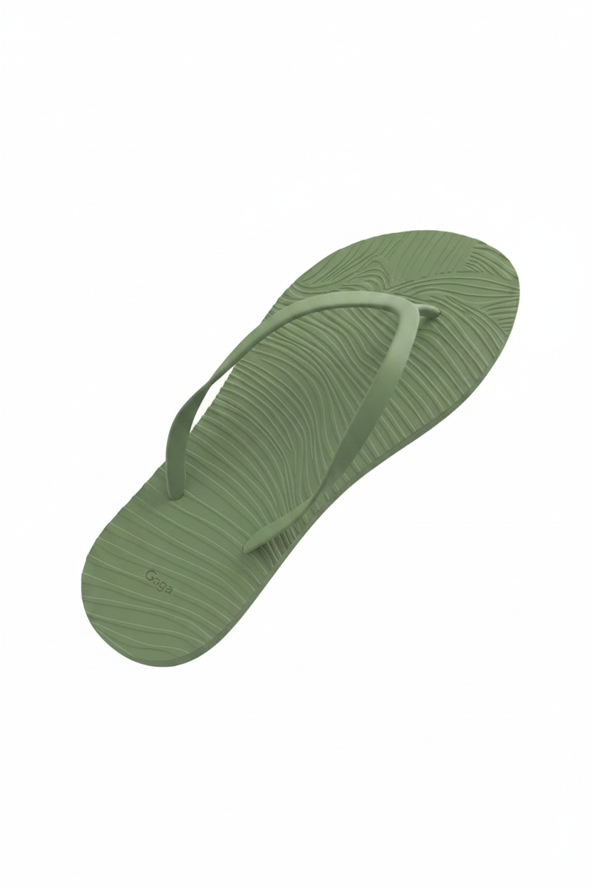Green Textured Casual Flip-Flops photo 1