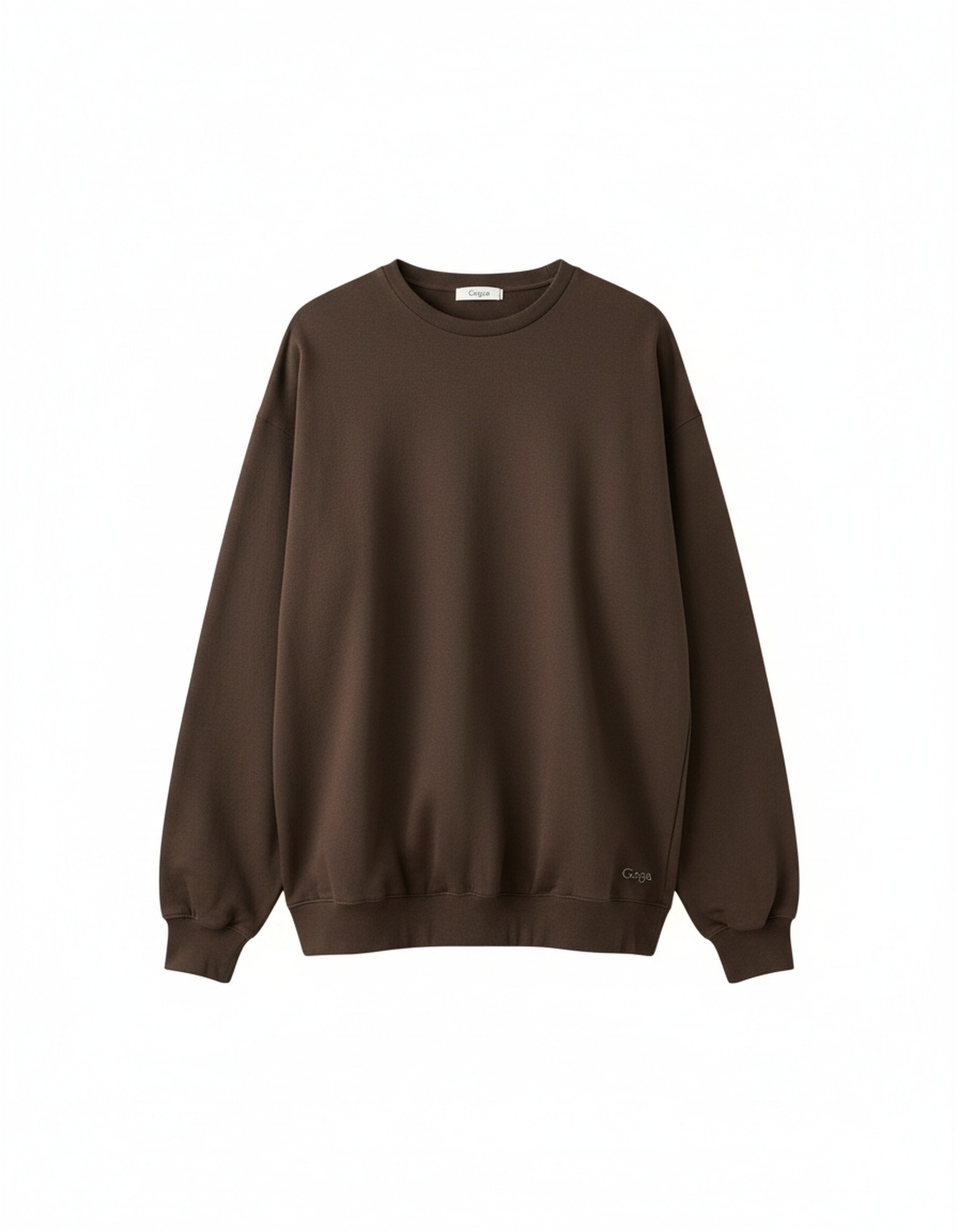 Brown Oversized Crew Neck Sweatshirt photo 1
