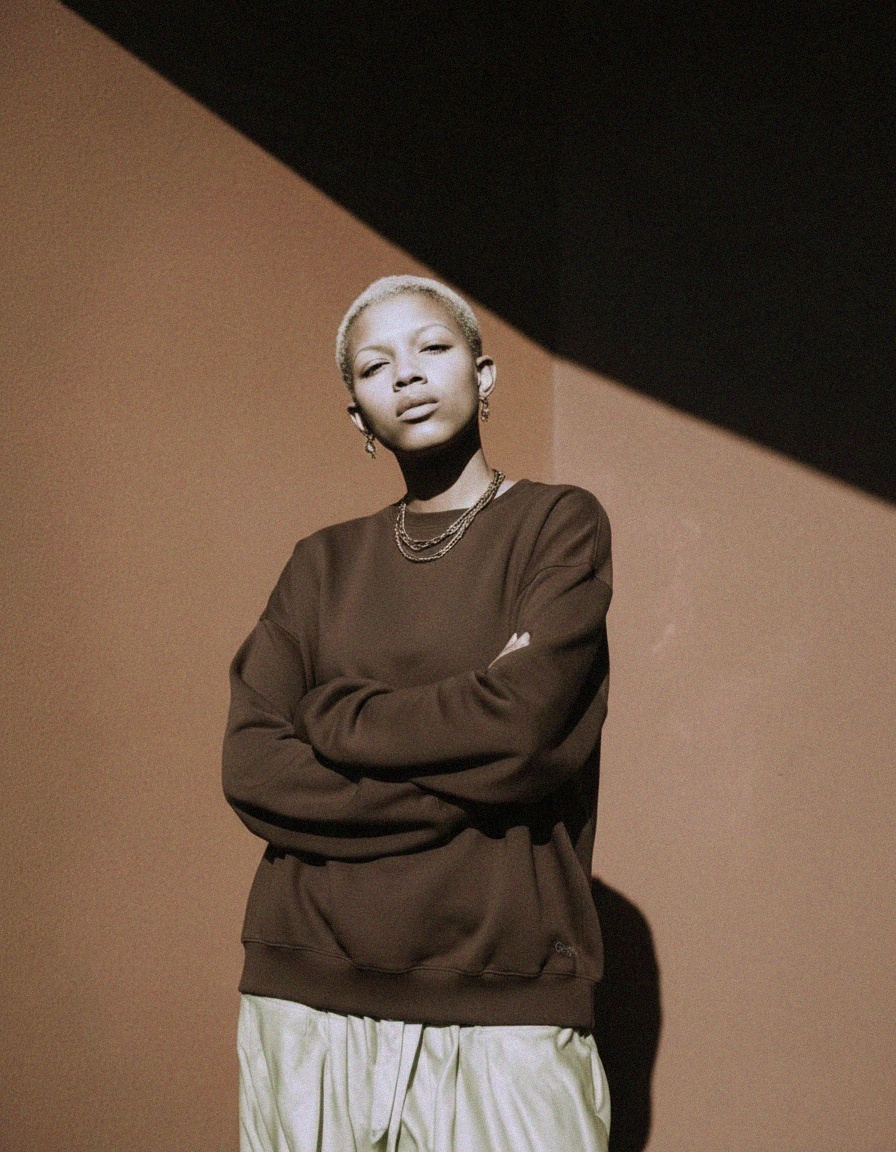 Brown Oversized Crew Neck Sweatshirt photo 3