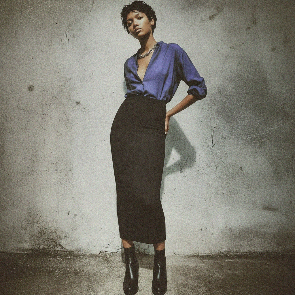 Sleek Black Form-Fitting Maxi Skirt photo 3