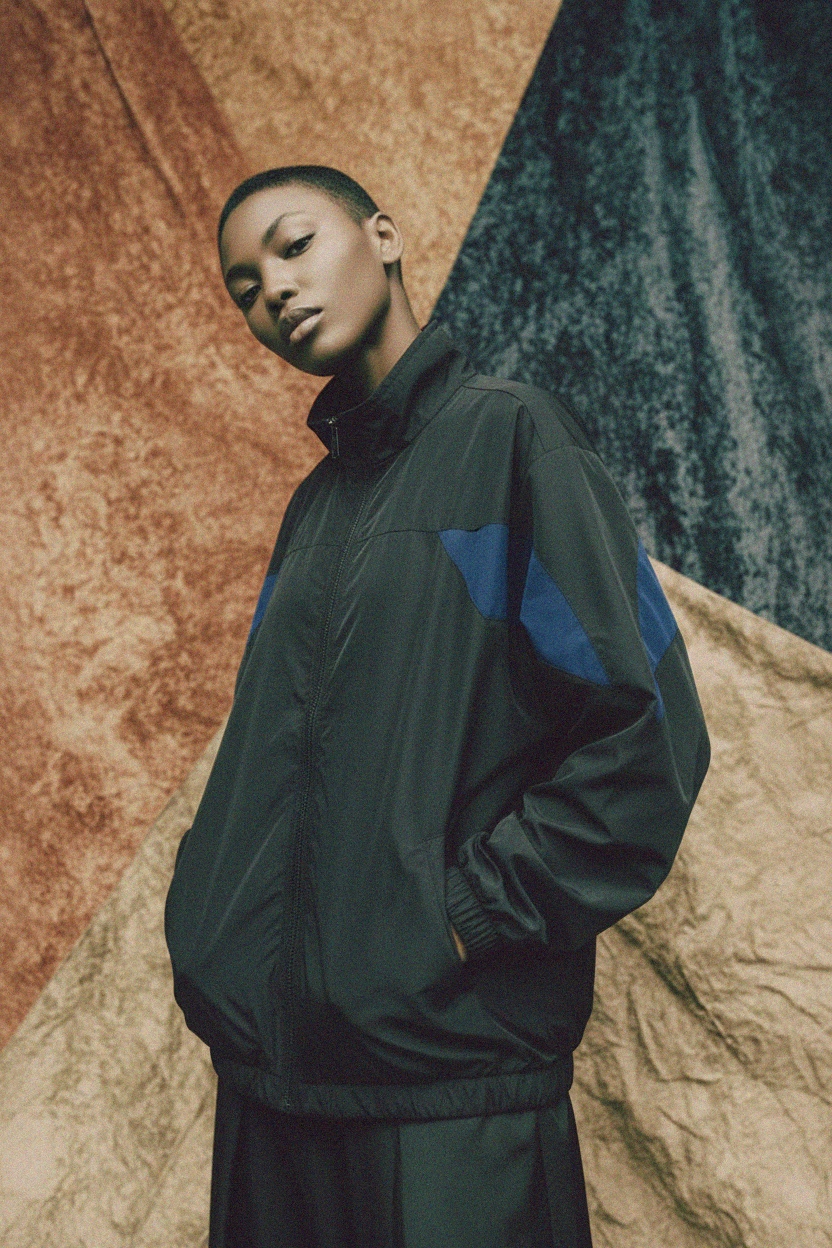 Oversize Color Block Windbreaker Jacket photo 2