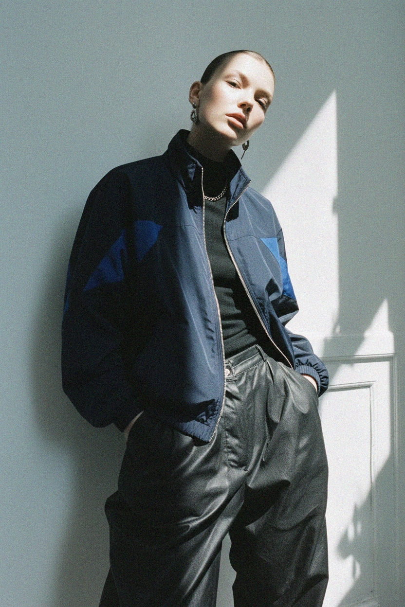 Oversize Color Block Windbreaker Jacket photo 4