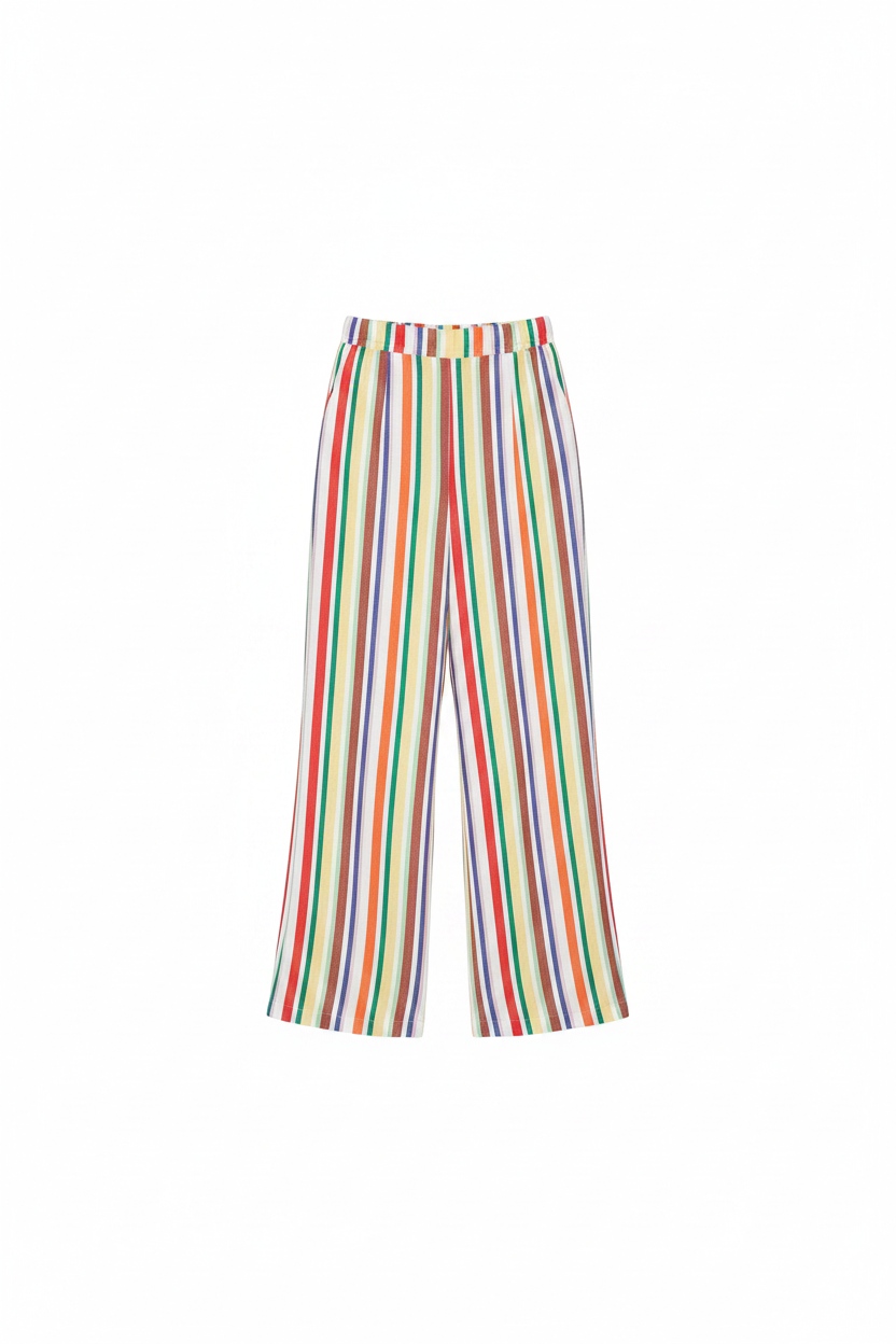 Vibrant Striped Wide-Leg Beach Pants photo 1