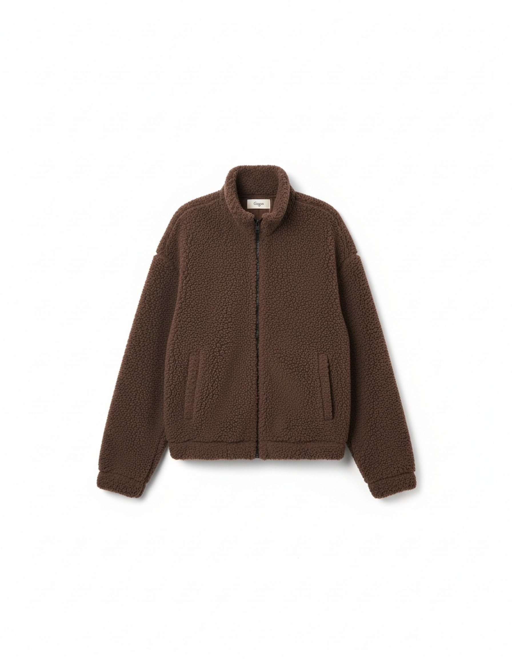 Cozy Brown Teddy Fleece Zip-Up Jacket photo 1