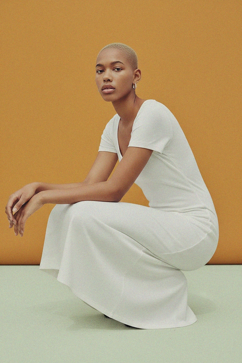 Effortless White Midi Dress with Scoop Neck photo 2