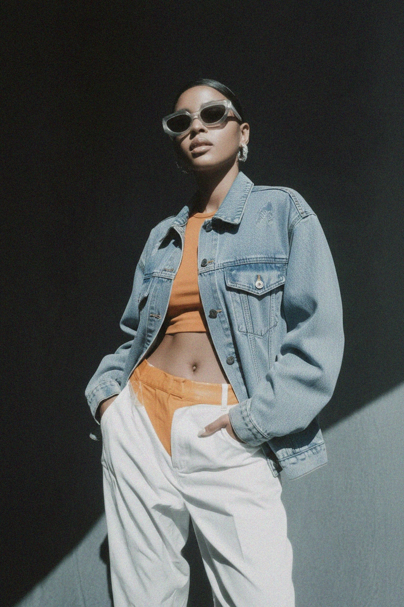 Oversize Light Blue Denim Jacket photo 4