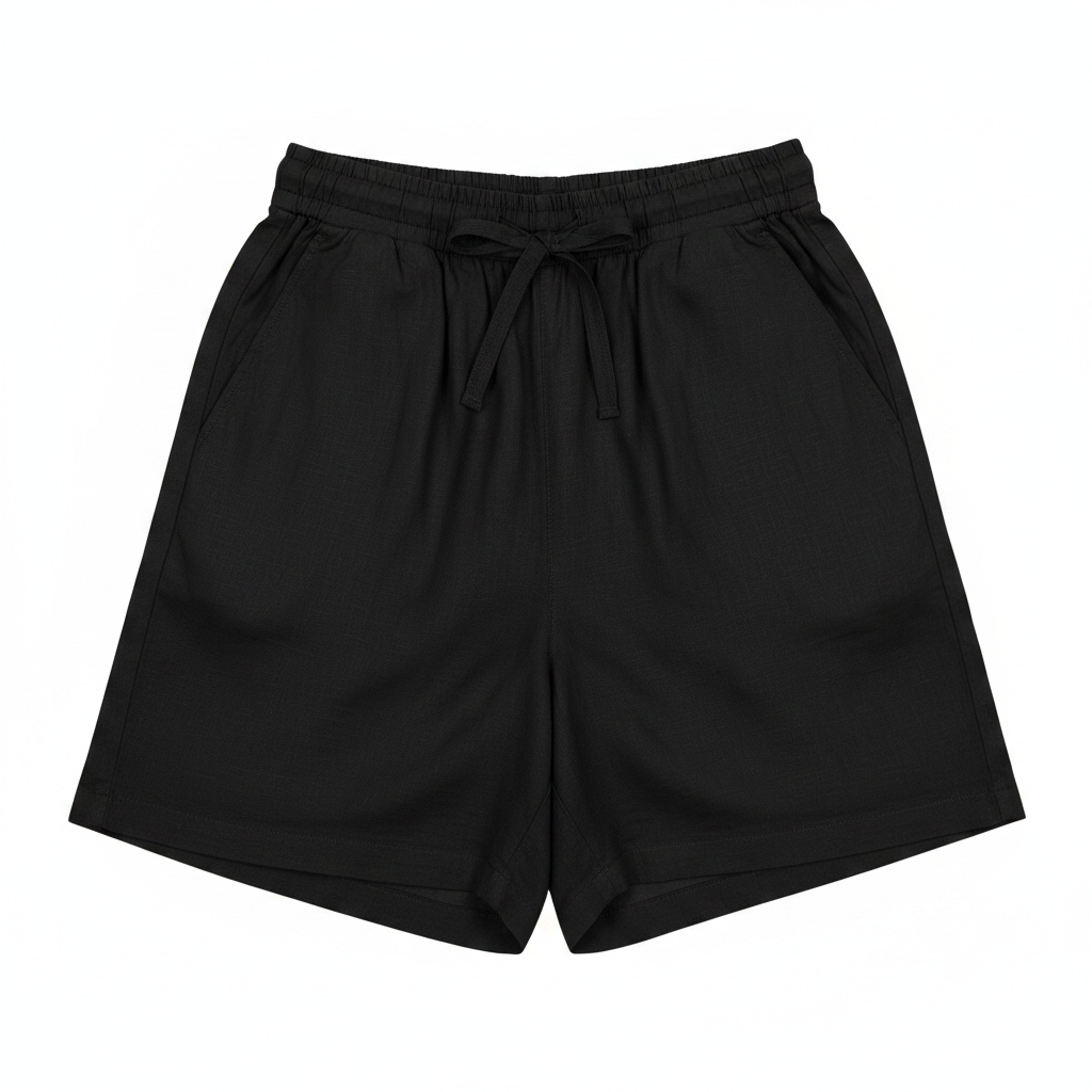 Black Relaxed Fit Casual Shorts photo 1