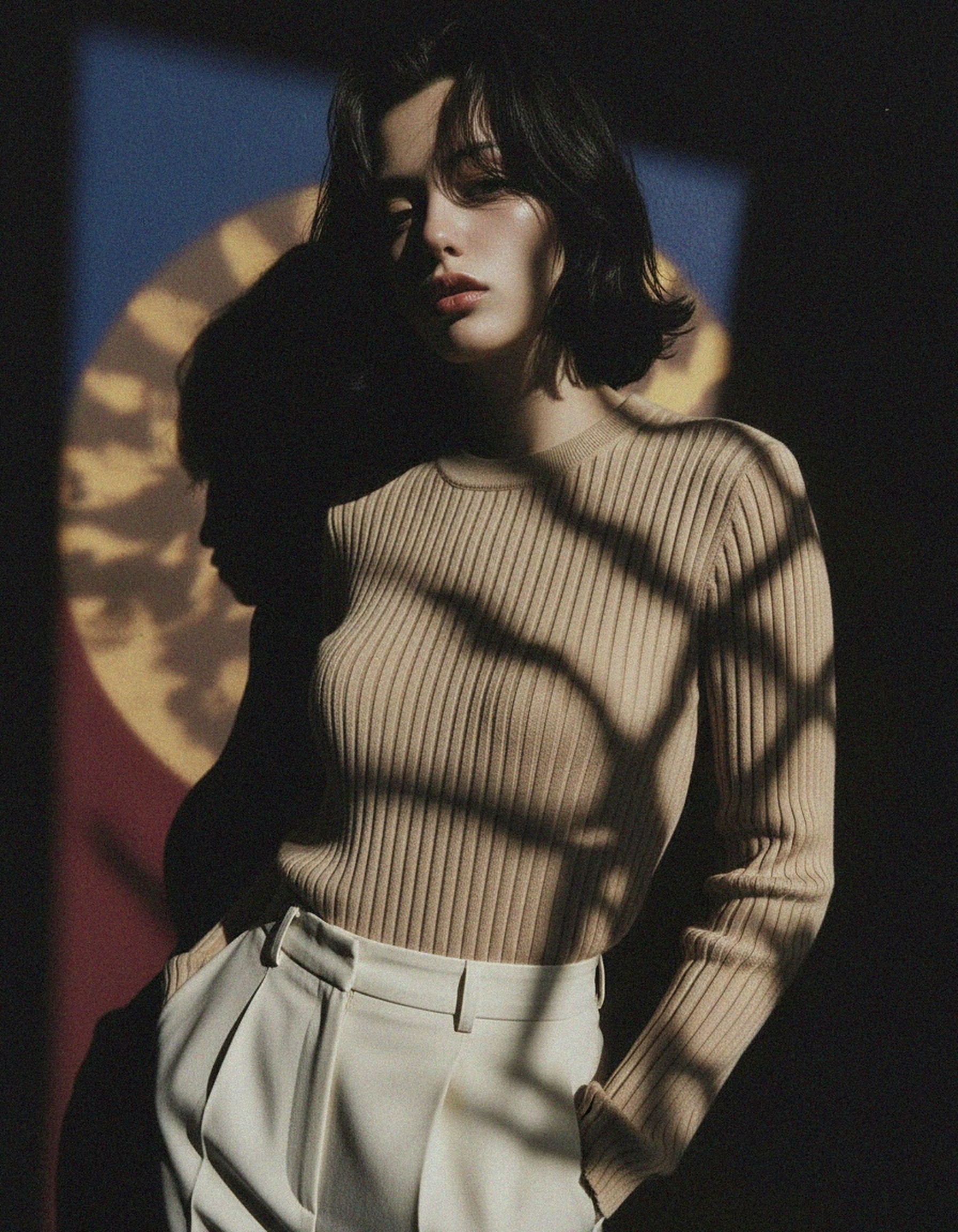 Ribbed Knit Crew Neck Sweater photo 2