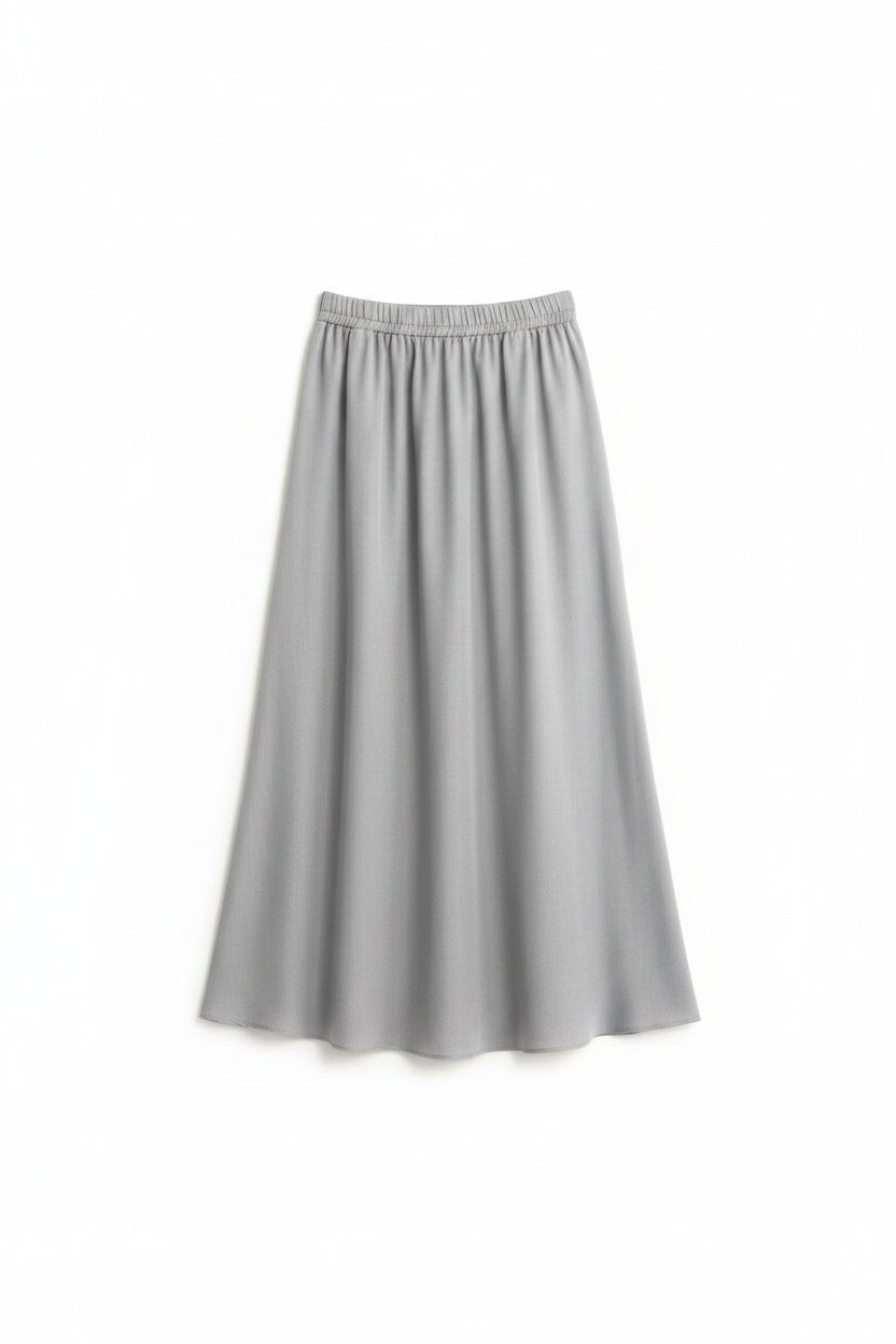 Elegant Flowing Grey Midi Skirt photo 1