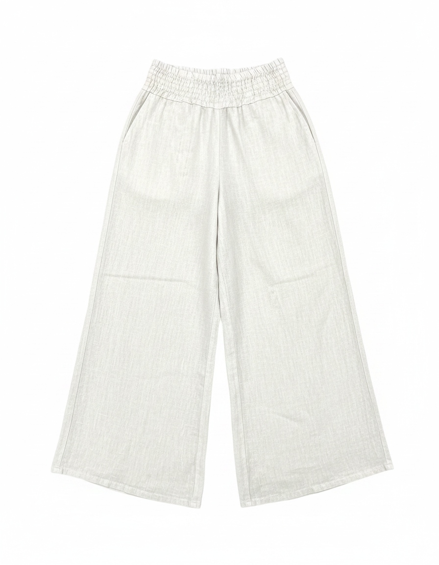 Lightweight Wide-Leg Pants with Elastic Waist photo 1