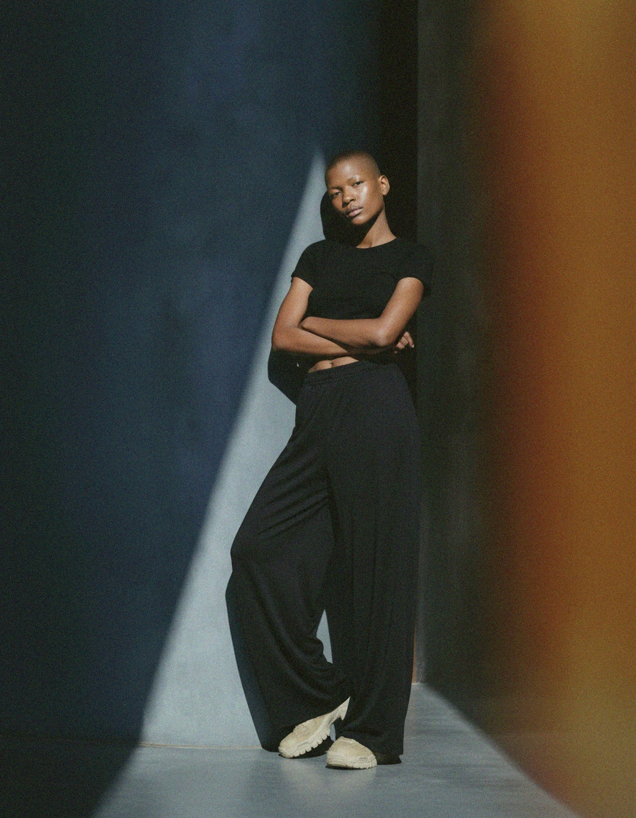 Oversize Black Wide-Leg Regular Pants photo 2