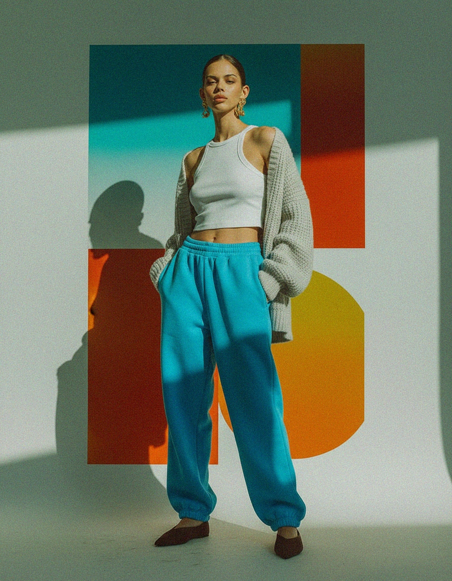 Oversize Blue Fleece Jogger Pants photo 2