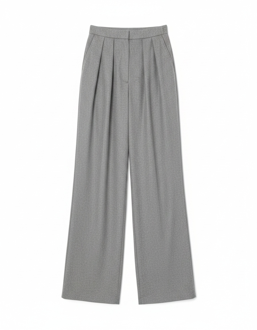 Relaxed Fit Wide Leg Grey Trousers photo 1