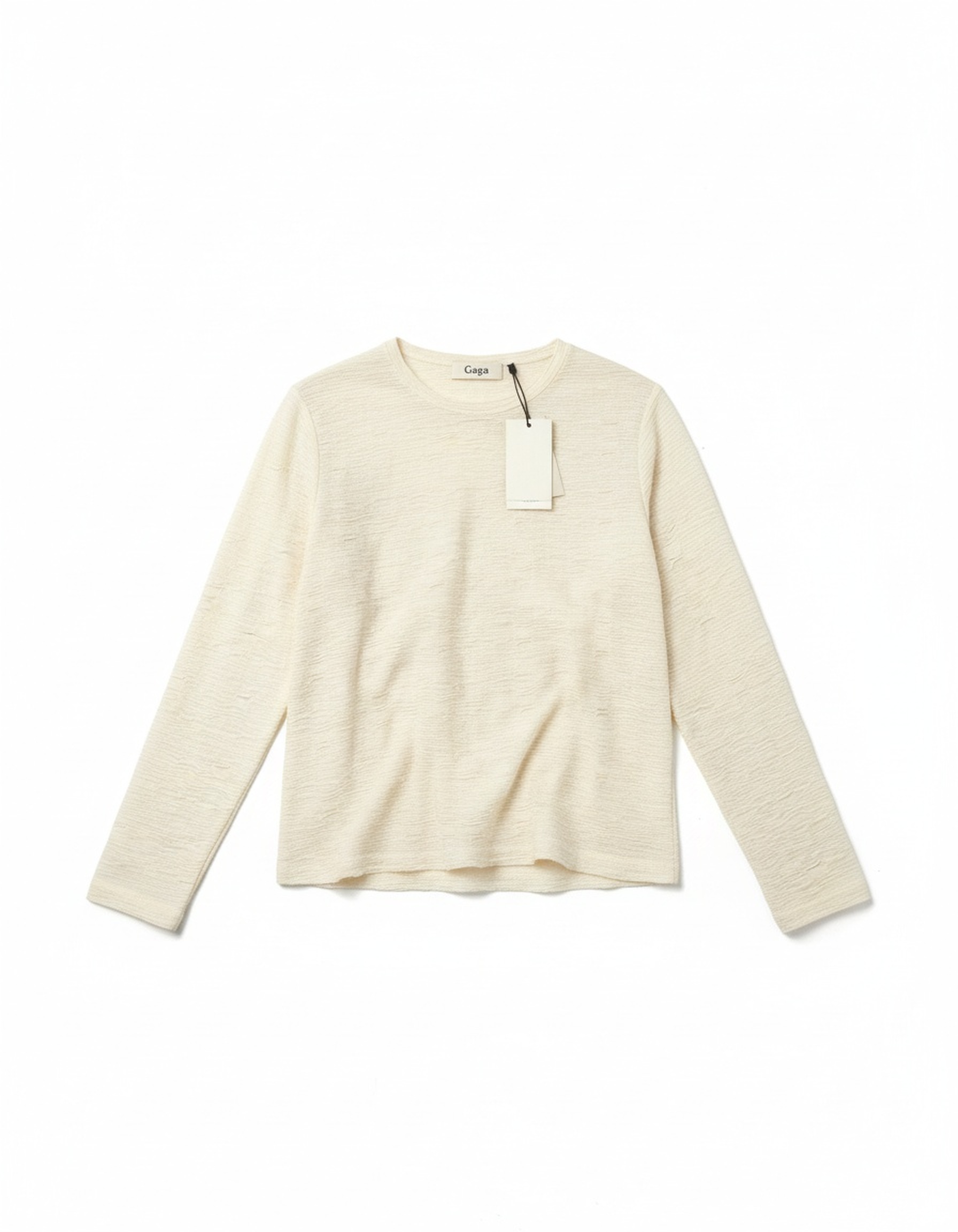 Cream Textured Long-Sleeve Blouse photo 1