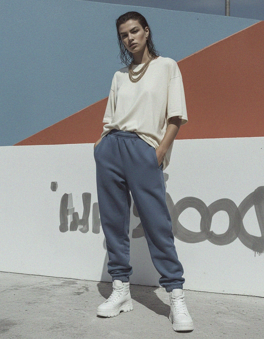 Comfortable Blue Regular Fit Sweatpants photo 2