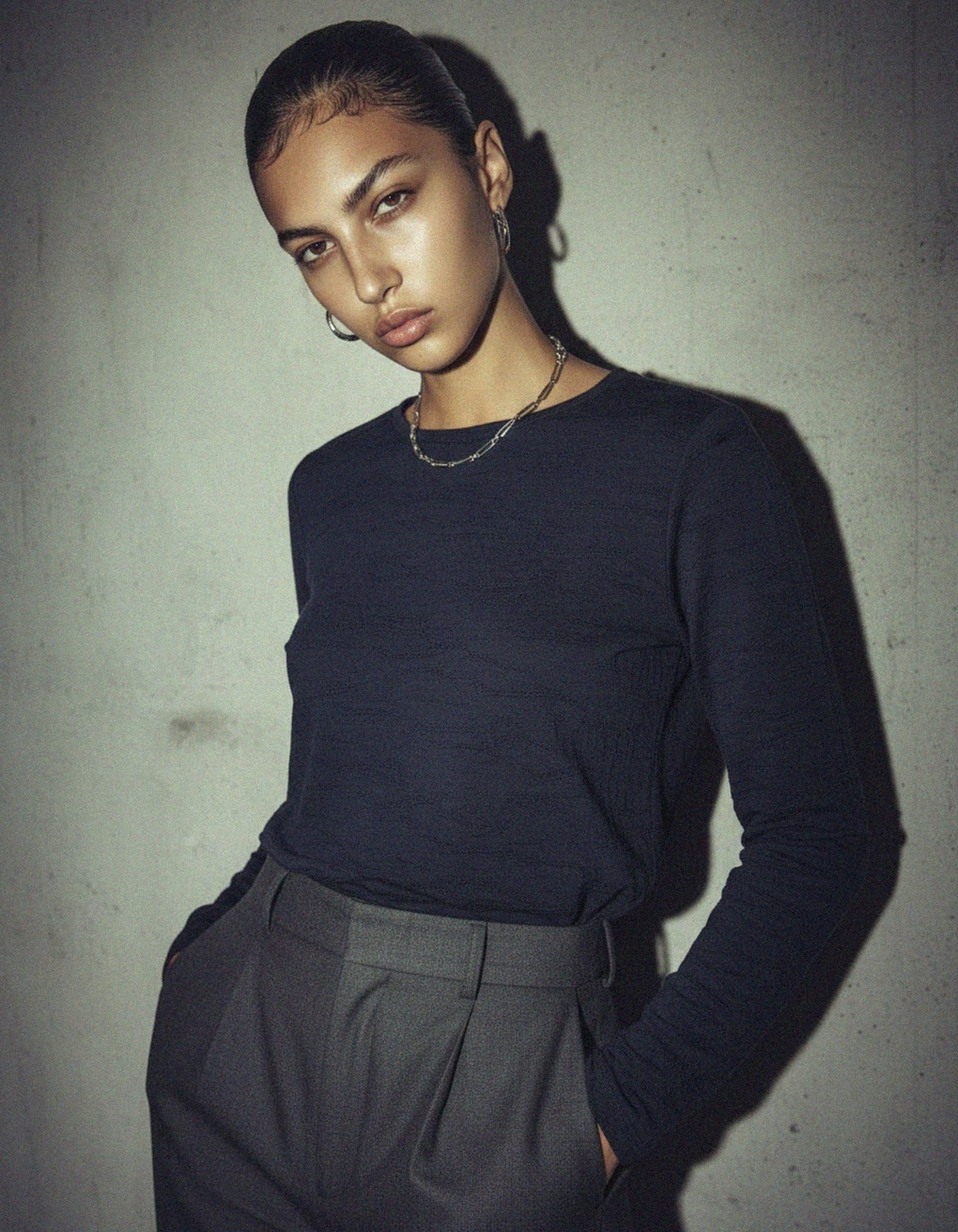 Textured Wave Pattern Long-Sleeve Top photo 2