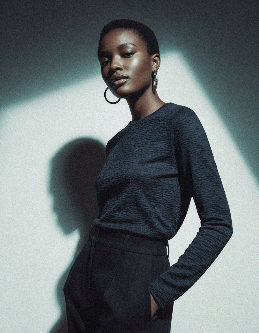 Textured Wave Pattern Long-Sleeve Top photo 3