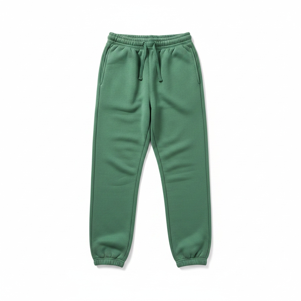 Relaxed Fit Green Fleece Sweatpants photo 1