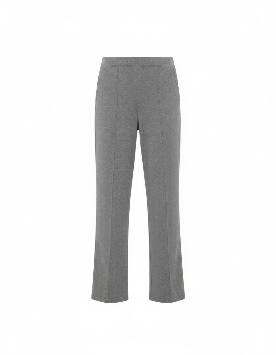 Regular Fit Grey Pants with Center Seam Detail photo 1