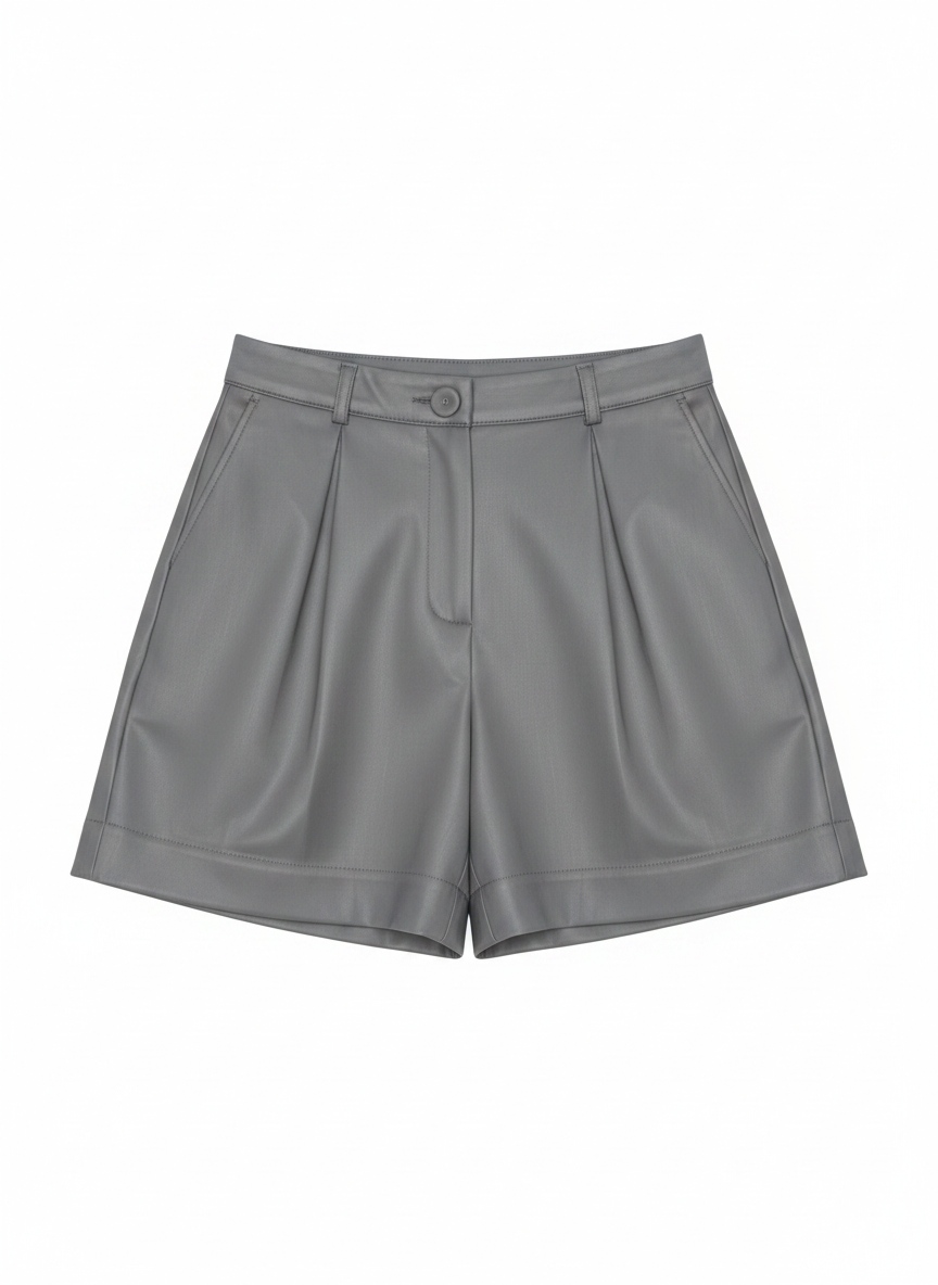 Tailored Pleated Shorts - Grey photo 1