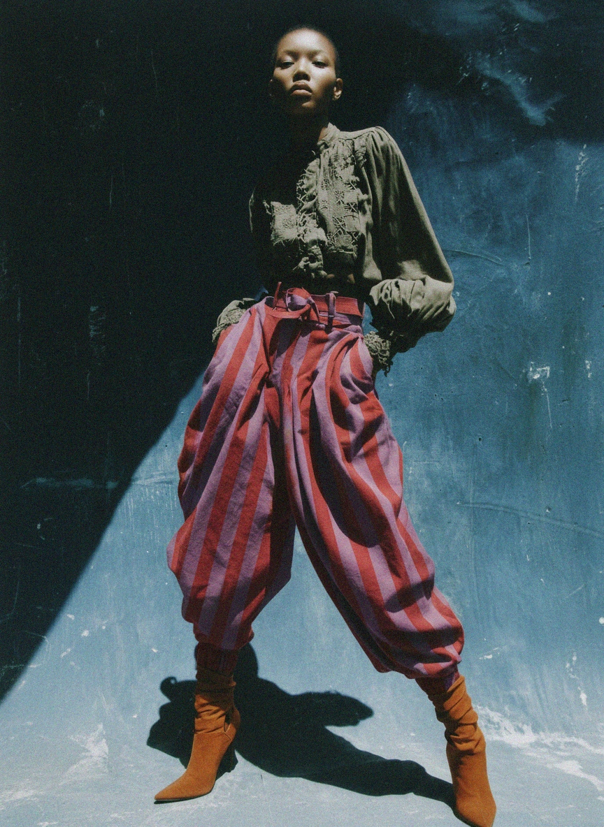 Bold Striped Wide-Leg Pants photo 2