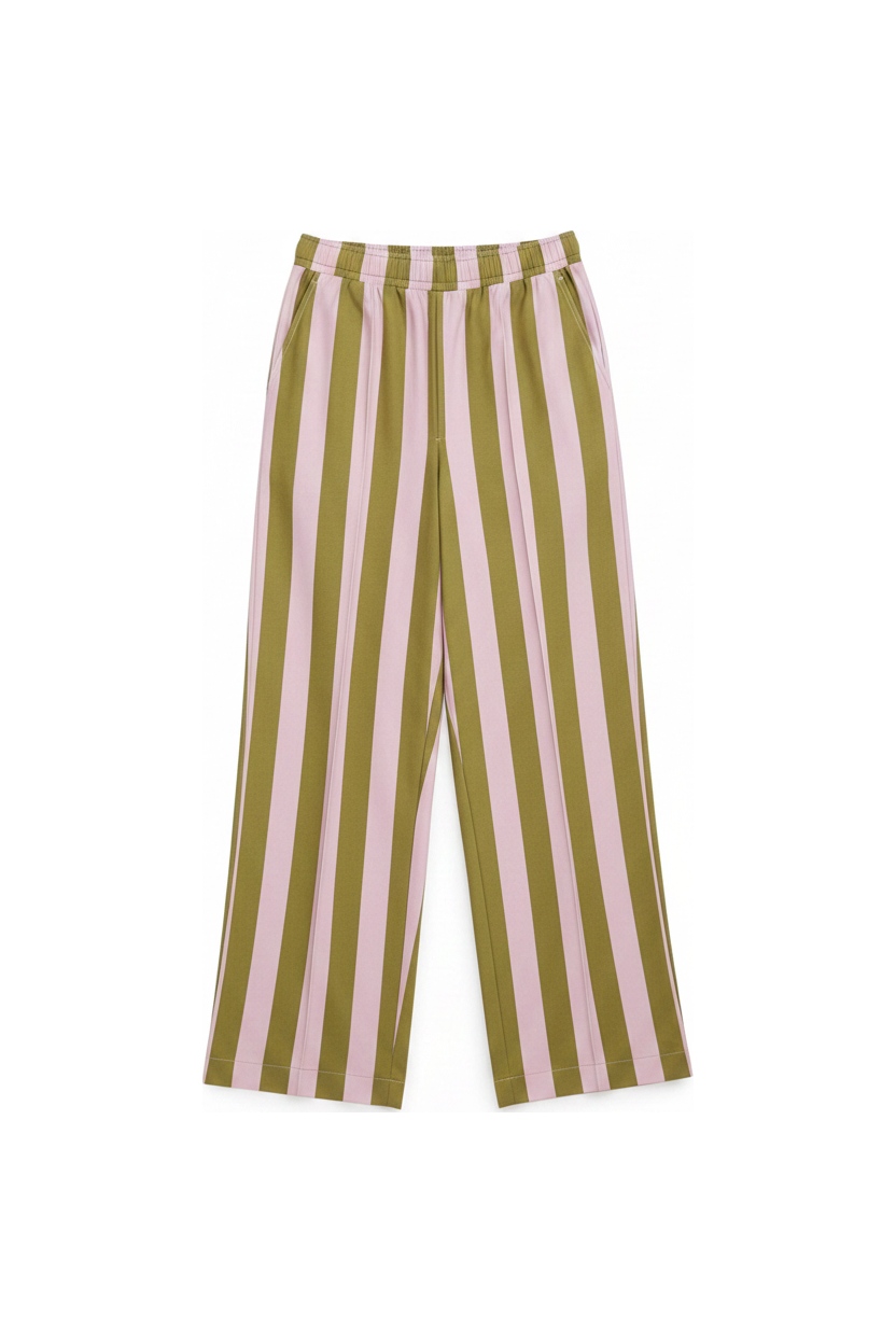 Pink and Green Striped Oversize Pants photo 1