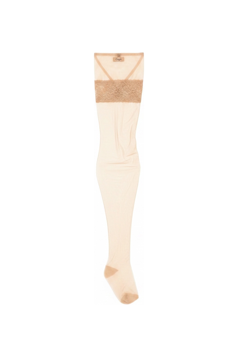 Sheer Thigh High Stockings with Elegant Lace Band photo 1