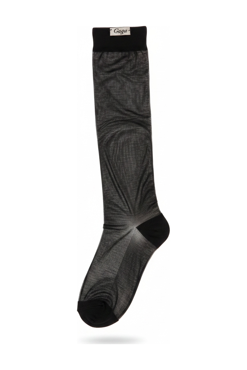 Sheer Black Knee-High Socks photo 1