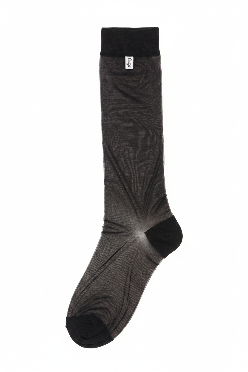Sheer Black Knee-High Socks photo 1