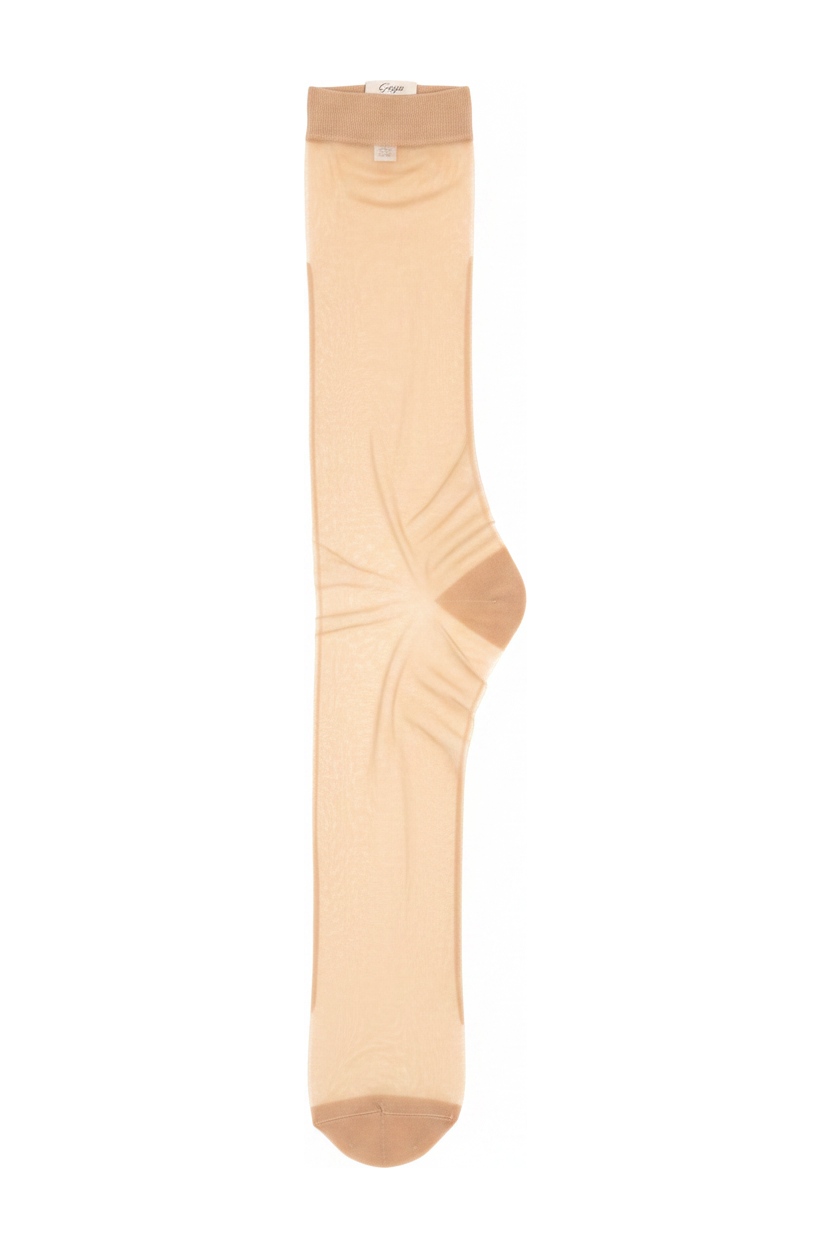 Sheer Beige Knee-High Hosiery photo 1