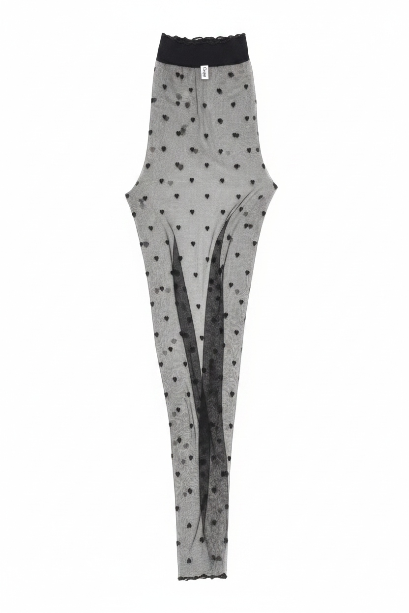 Chic Black Sheer Heart Tights photo 1