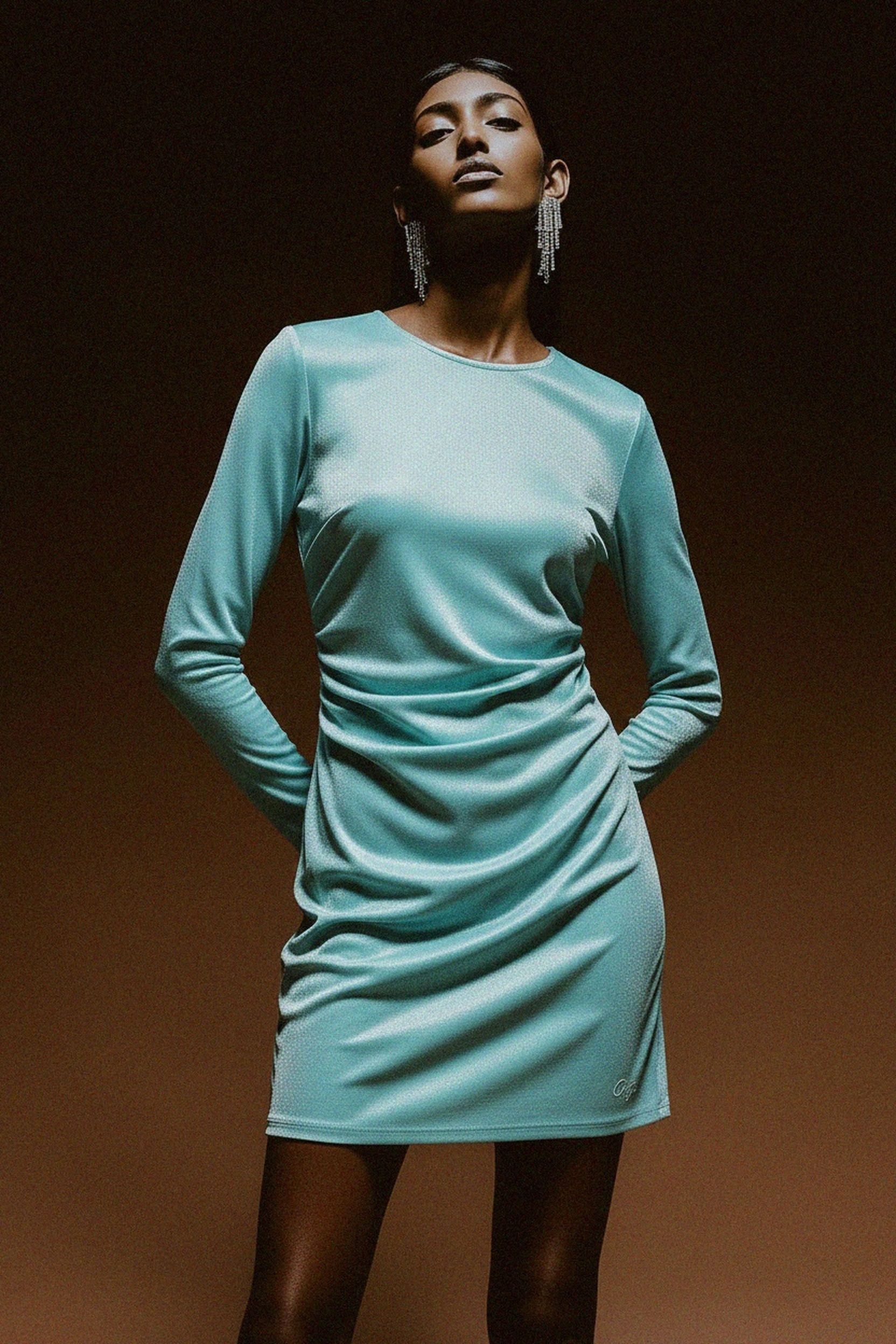 Shimmering Long Sleeve Mini Dress photo 2