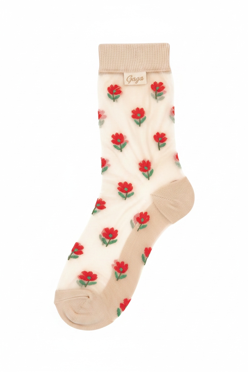 Sheer Floral Embroidered Ankle Socks photo 1