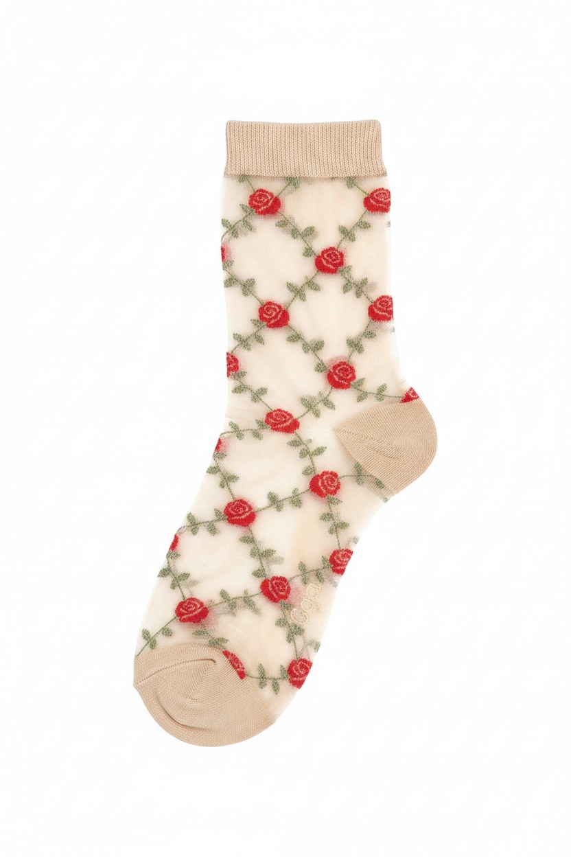 Sheer Floral Ankle Socks photo 1
