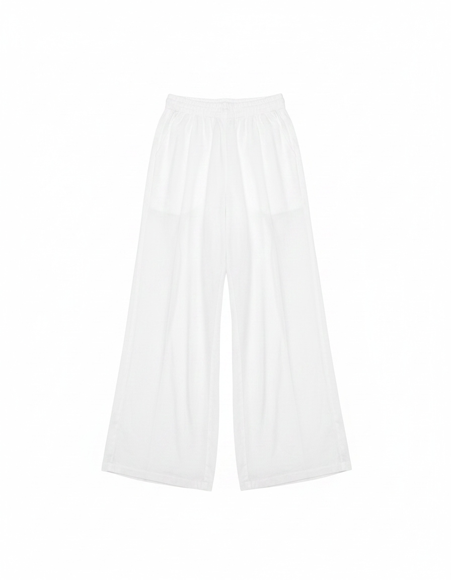 Flowy White Wide Leg Pants photo 1