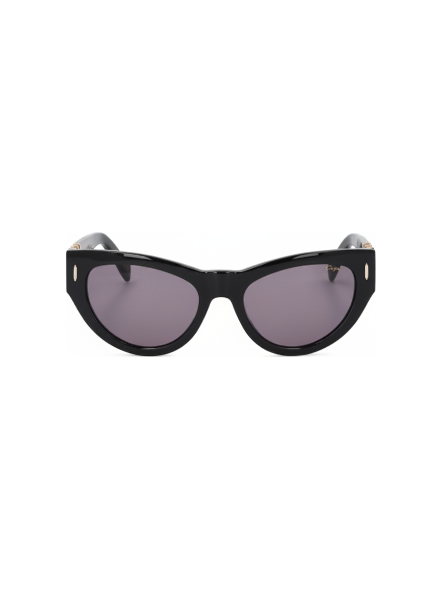 Sleek Black Cat-Eye Sunglasses with Gold Accents zdjęcie 1