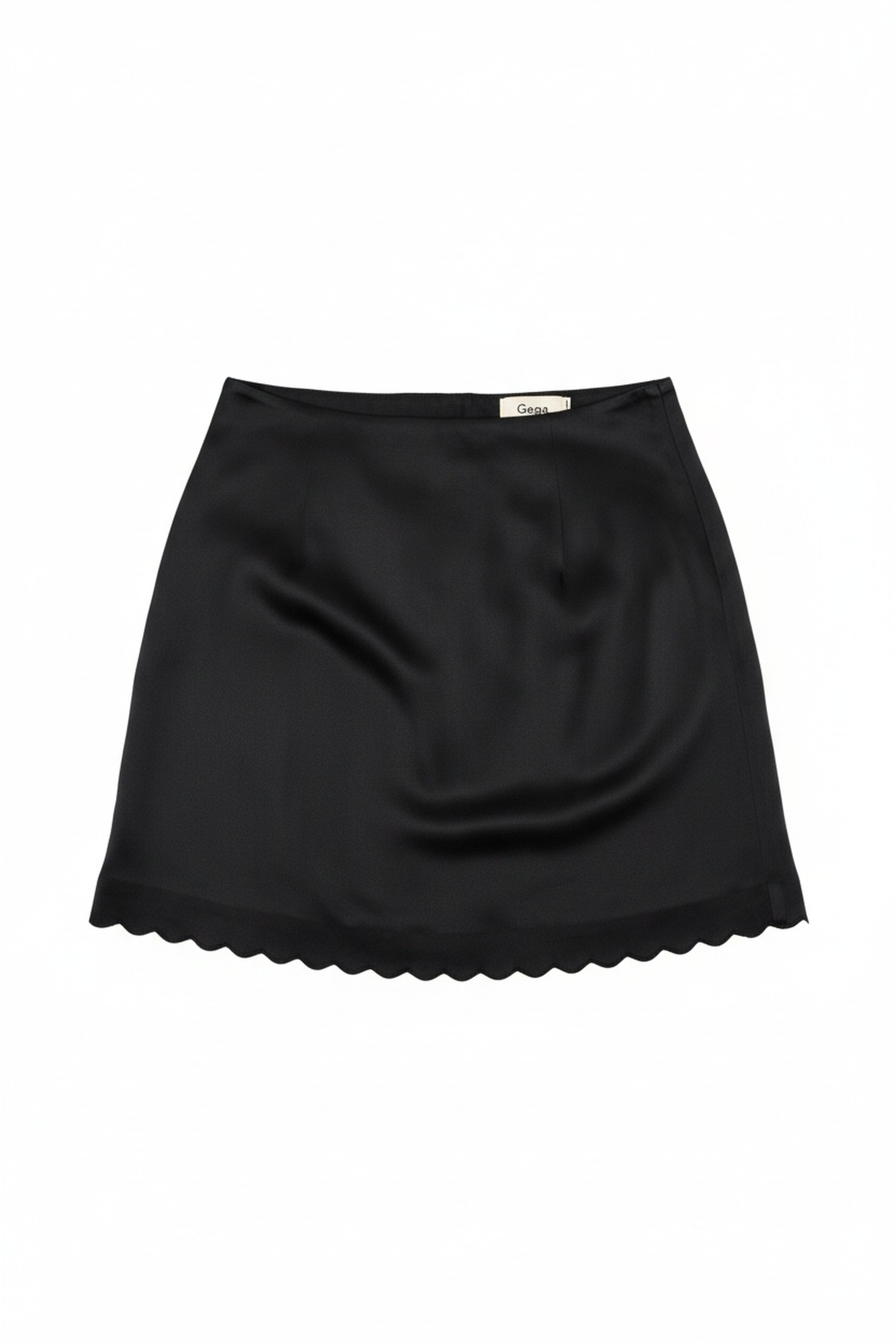 Scalloped Hem Black Mini Skirt photo 1