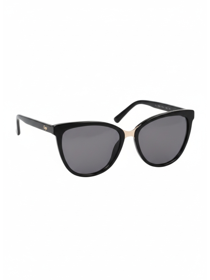 Black Cat-Eye Sunglasses with Gold Accents zdjęcie 1